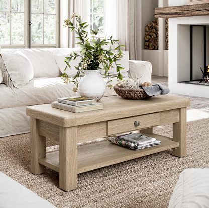 Roseland Grade B Furniture Portland Washed Oak Coffee Table RRP £270