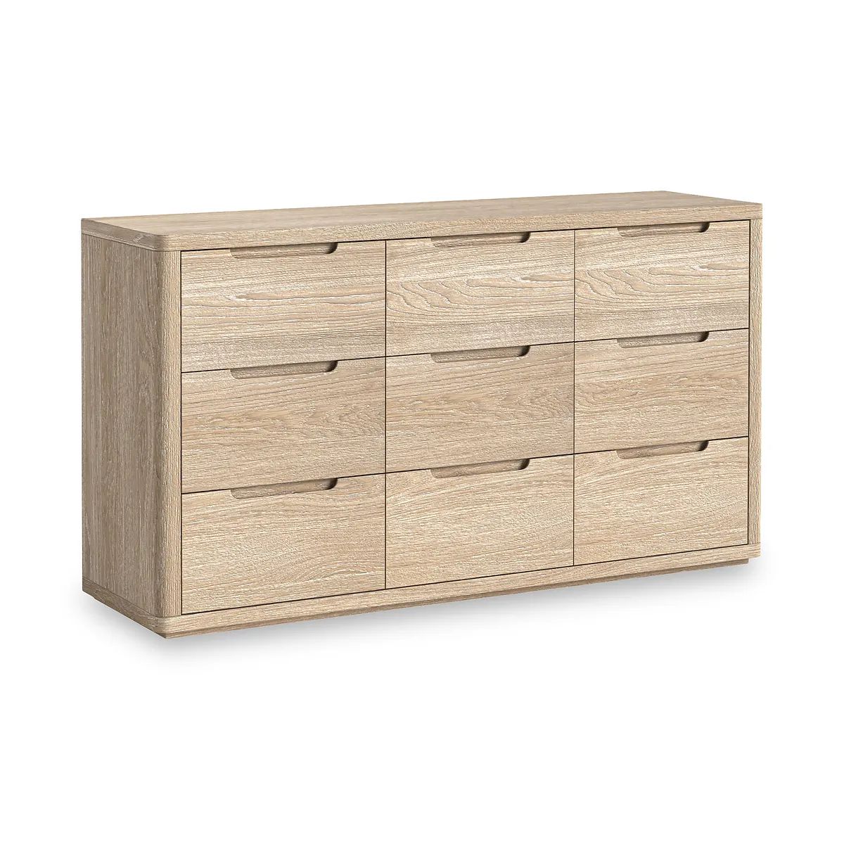 Roseland Furniture Grade B Mylor Washed Oak 9 Drawer Chest of Drawers RRP £640