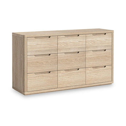 Roseland Furniture Grade B Mylor Washed Oak 9 Drawer Chest of Drawers RRP £640