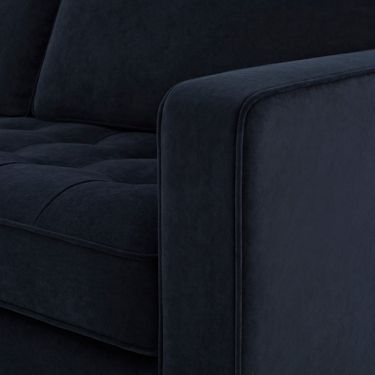 Dusk Sloane Grade B Midnight Dark Navy Velvet 3 Seater Sofa RRP £499