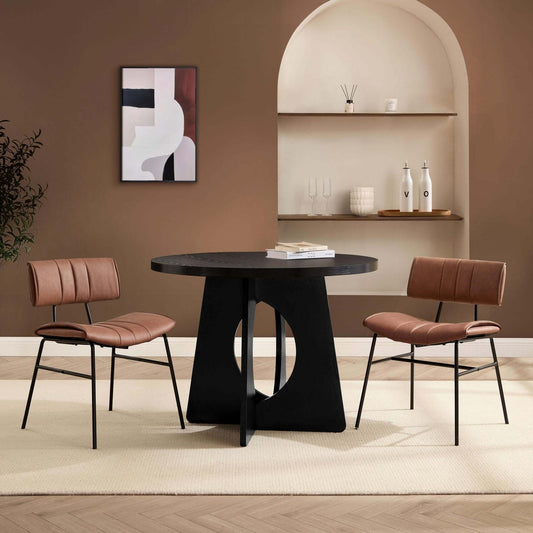 DUS-CC2-07995 Grade-B Dusk Lucy 4 Seater Dining Table - Black RRP £199.00