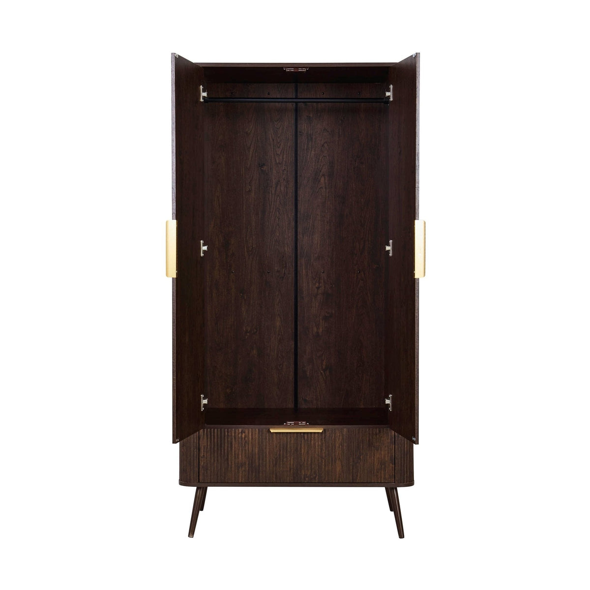 Dusk Hattie Grade B Walnut Effect 2 Door Double Wardrobe with Drawer RRP £339