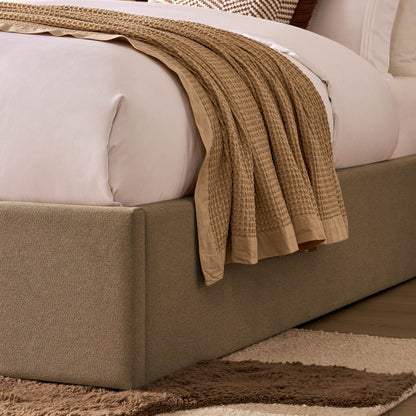 Dusk Ascot Grade B Oatmeal Linen Look King Size Ottoman Storage Bed RRP £349