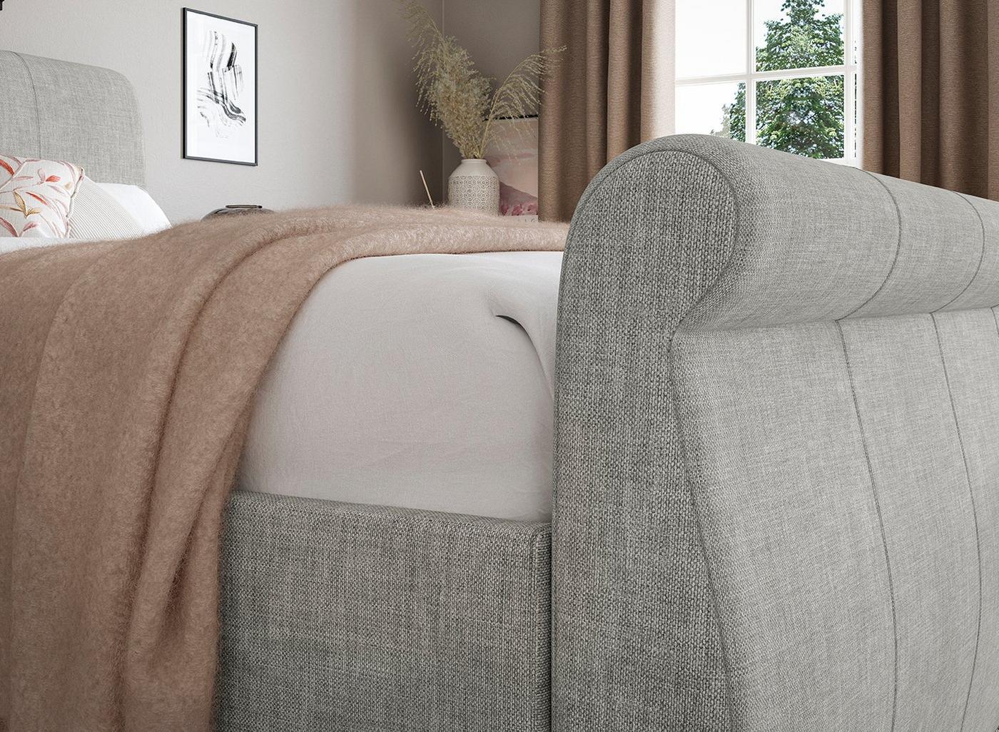 DRE-BED-00129 Grade-C3 Dreams Lucia Small Double Bed – Silver & Woven Solid Slat RRP £499.00