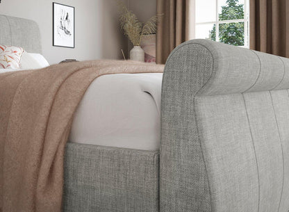 DRE-BED-00129 Grade-C3 Dreams Lucia Small Double Bed – Silver & Woven Solid Slat RRP £499.00