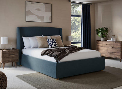 DRE-BED-00123 Grade-C3 Dreams TEMPUR® Linford Upholstered Electric Ottoman Bed Frame Double Navy RRP £1199.00