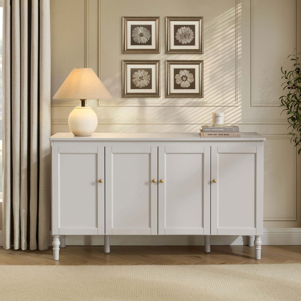 Dusk Ruby Grade B Washed Stone Grey 4 Door Sideboard RRP £289
