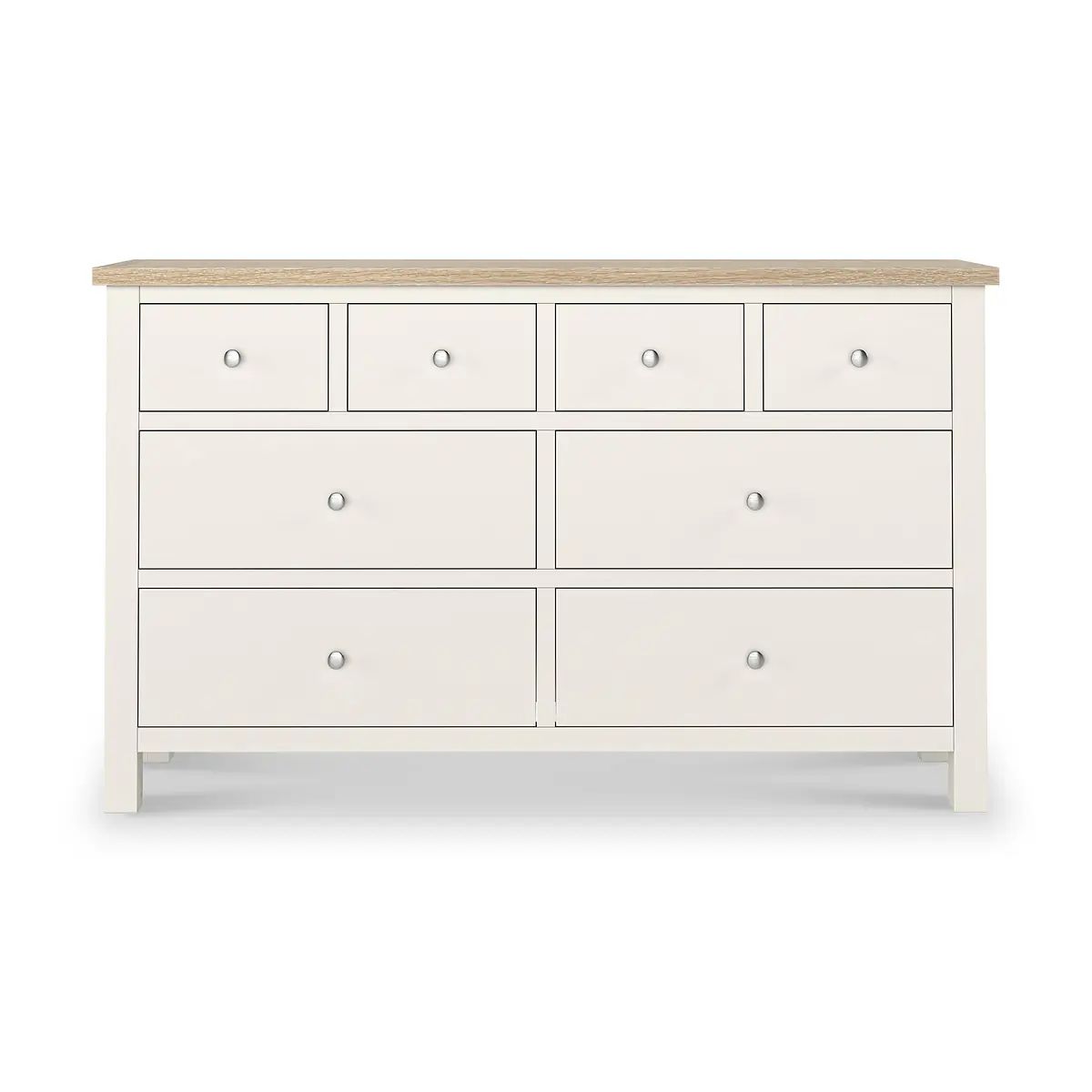 Roseland Grade B Furniture Farro Coconut White & Oak 8 Drawer Chest of Drawers RRP £500
