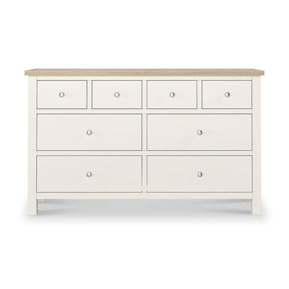 Roseland Grade B Furniture Farro Coconut White & Oak 8 Drawer Chest of Drawers RRP £500