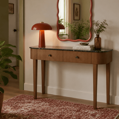 Dusk Grade B Tilda Mid Wood & Marble Top Console Table RRP £199.99