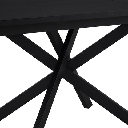 Dusk Brooke Grade B Black Rectangle Extendable 6-10 Seat Dining Table RRP £299