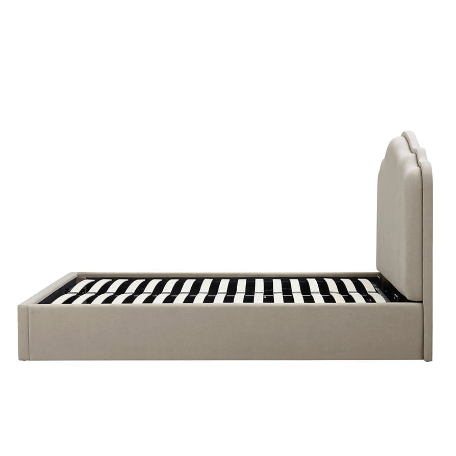 Dusk Grade B Wiltshire Stone Matte Velvet Small Double Ottoman Storage Bed RRP £379