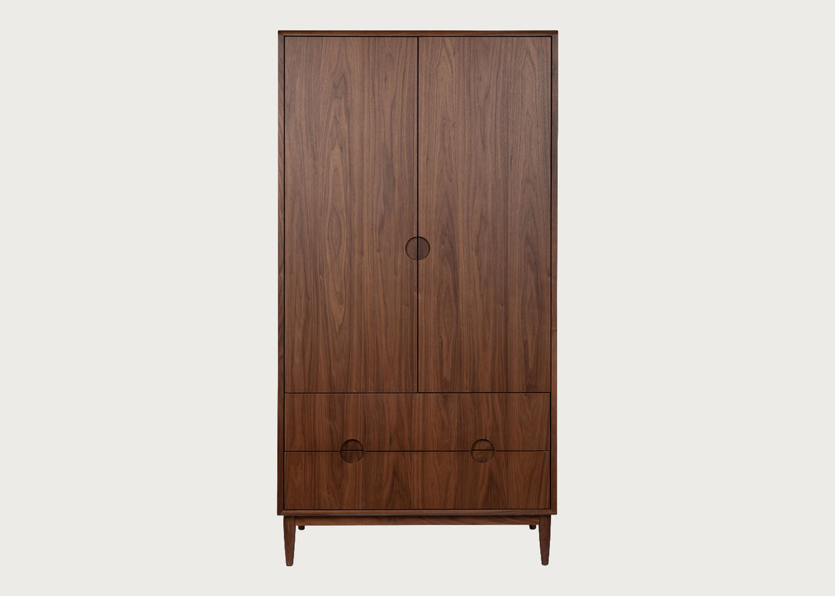 Heals Amira Grade B Solid Walnut 2 Door Double Wardrobe RRP £2499