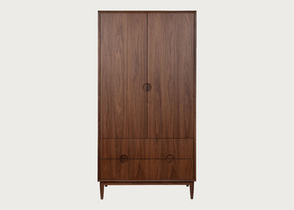 Heals Amira Grade B Solid Walnut 2 Door Double Wardrobe RRP £2499