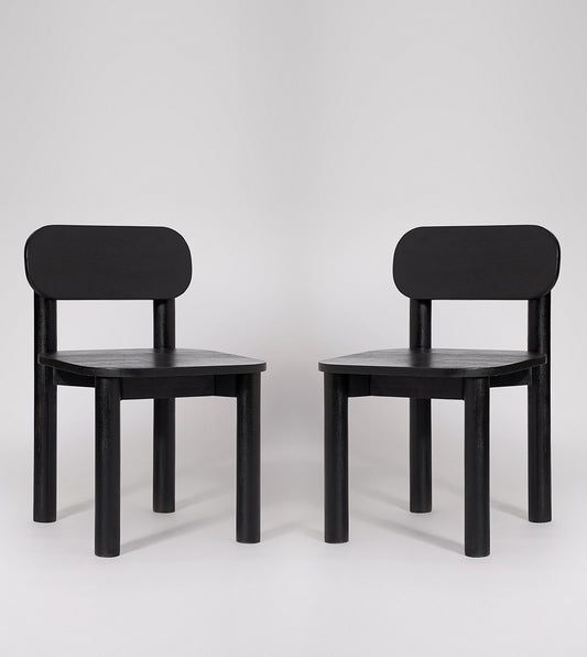 SWO-CC2-00134 Grade-C0 Swoon Rita Dining Chair x 1 Black Mango Wood RRP £150.00