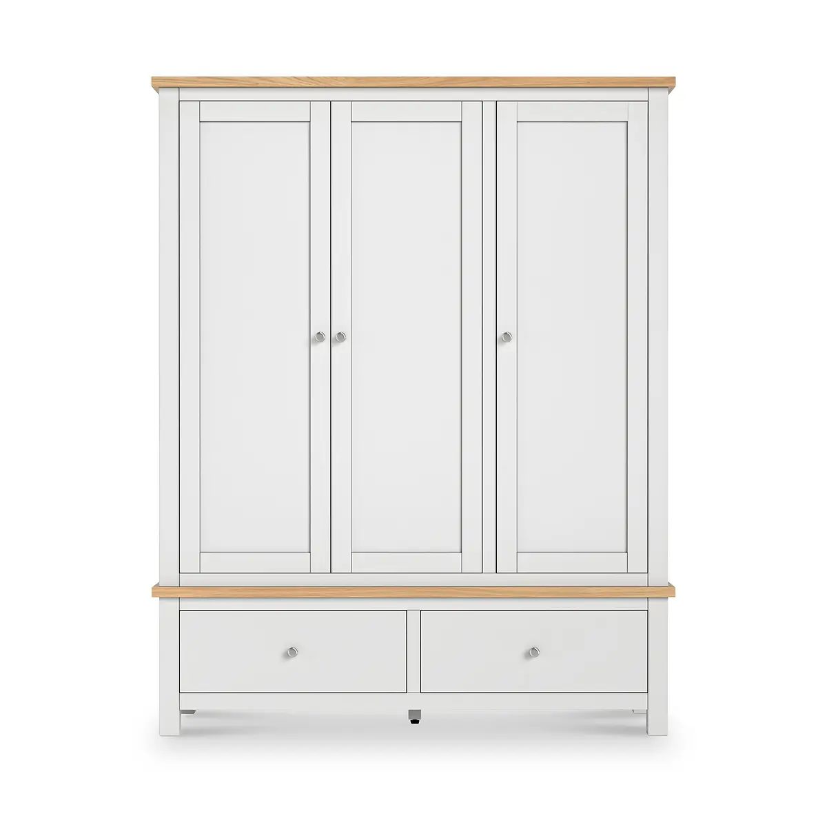 Roseland Grade B Furniture Farro Grey & Oak XL Triple Wardrobe with 2 Drawers RRP £750