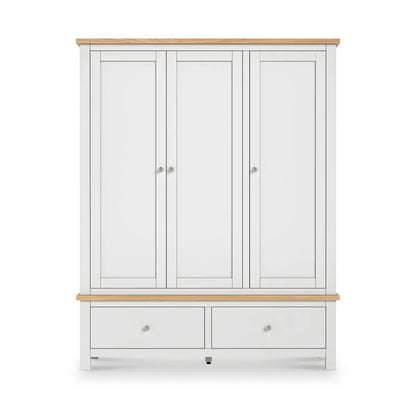 Roseland Grade B Furniture Farro Grey & Oak XL Triple Wardrobe with 2 Drawers RRP £750