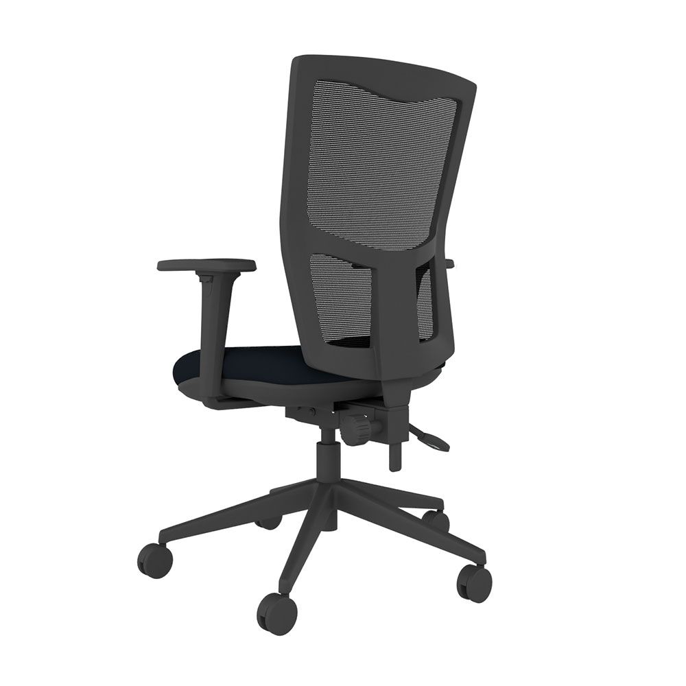 POS-CC2-00278 Grade-C1 Posturite Homeworker Chair With Mesh Back - With Armrests - Black RRP £414