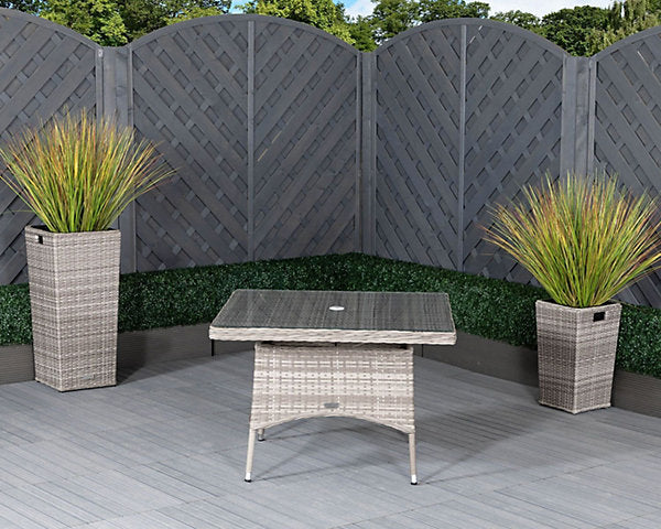 Rattan Grade B Direct Grey Square Outdoor/Garden Dining Table RRP £349