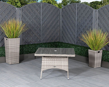 Rattan Grade B Direct Grey Square Outdoor/Garden Dining Table RRP £349