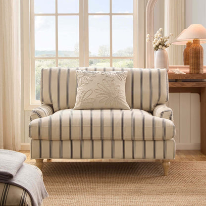 Dusk Grade B Hampshire Blue Stripe Linen Look Loveseat RRP £379