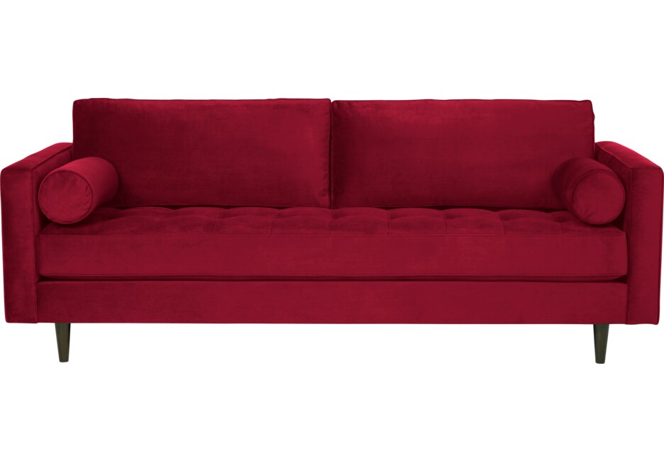 Sofia Grade B Vergara Pacific Palisades Scarlet Plush Mid-Century 3-Seater Sofa RRP £800