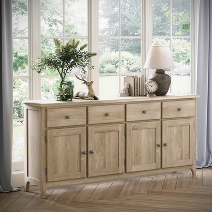 Roseland Grade B Furniture Celine Washed Oak Extra Large Sideboard RRP £490