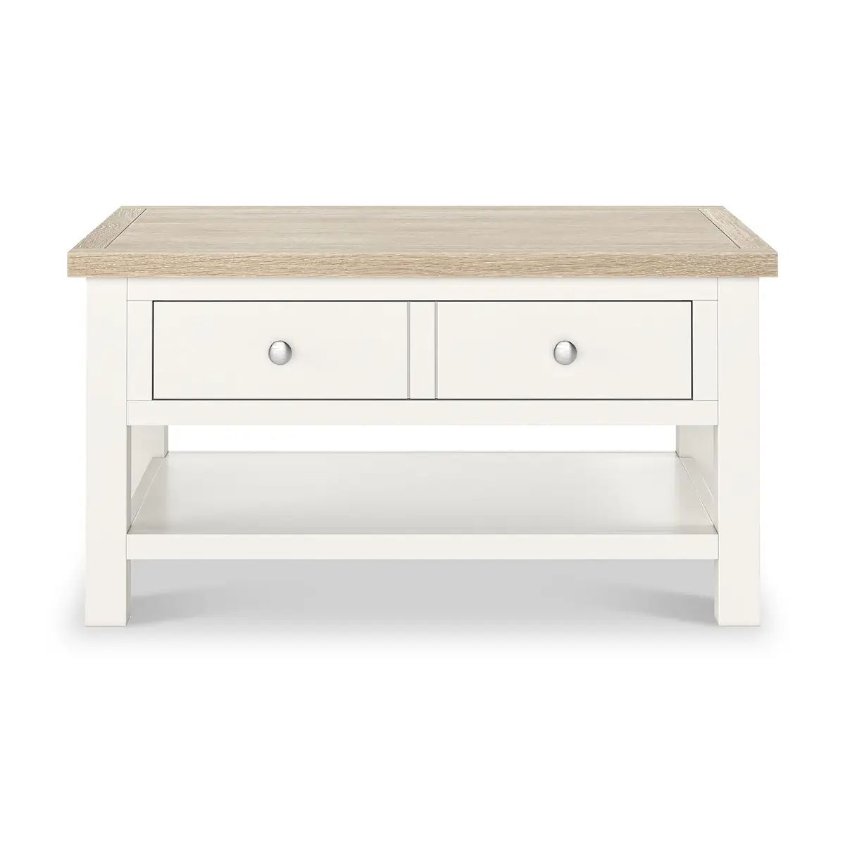 ROS-OUT-00974 Grade-B Roseland Furniture Farro Coconut White & Oak Storage Coffee Table RRP £190.00