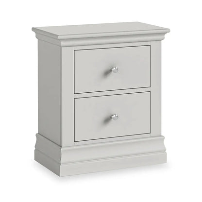 ROS-OUT-01070 Grade-B Roseland Furniture Ingleby 2 Drawer Bedside - Light Grey RRP £144.95