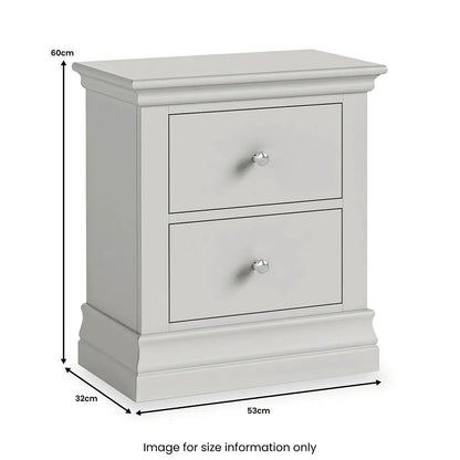 ROS-OUT-01070 Grade-B Roseland Furniture Ingleby 2 Drawer Bedside - Light Grey RRP £144.95