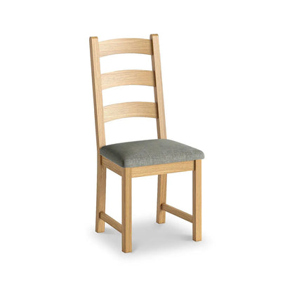 ROS-OUT-01320 Grade-B Roseland Furniture Portland Oak Dining Chair - Oak & Grey RRP £184.95