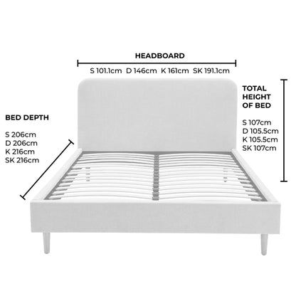 Dusk Ascot Grade B Stone Grey Super King Bed Frame RRP £299