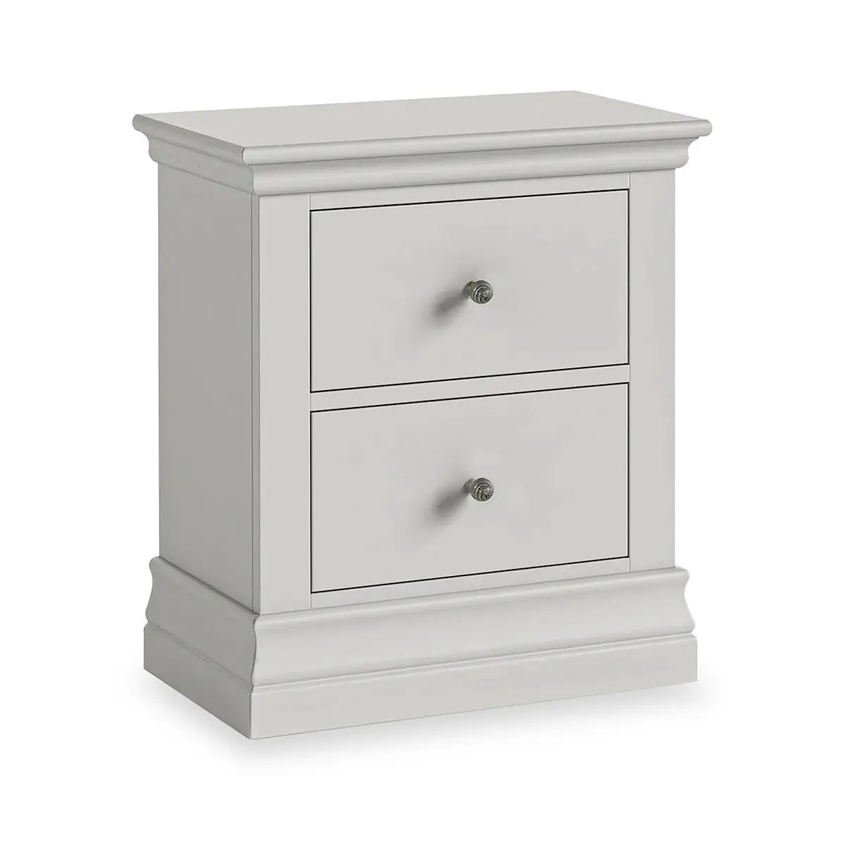 ROS-OUT-01070 Grade-B Roseland Furniture Ingleby 2 Drawer Bedside - Light Grey RRP £144.95