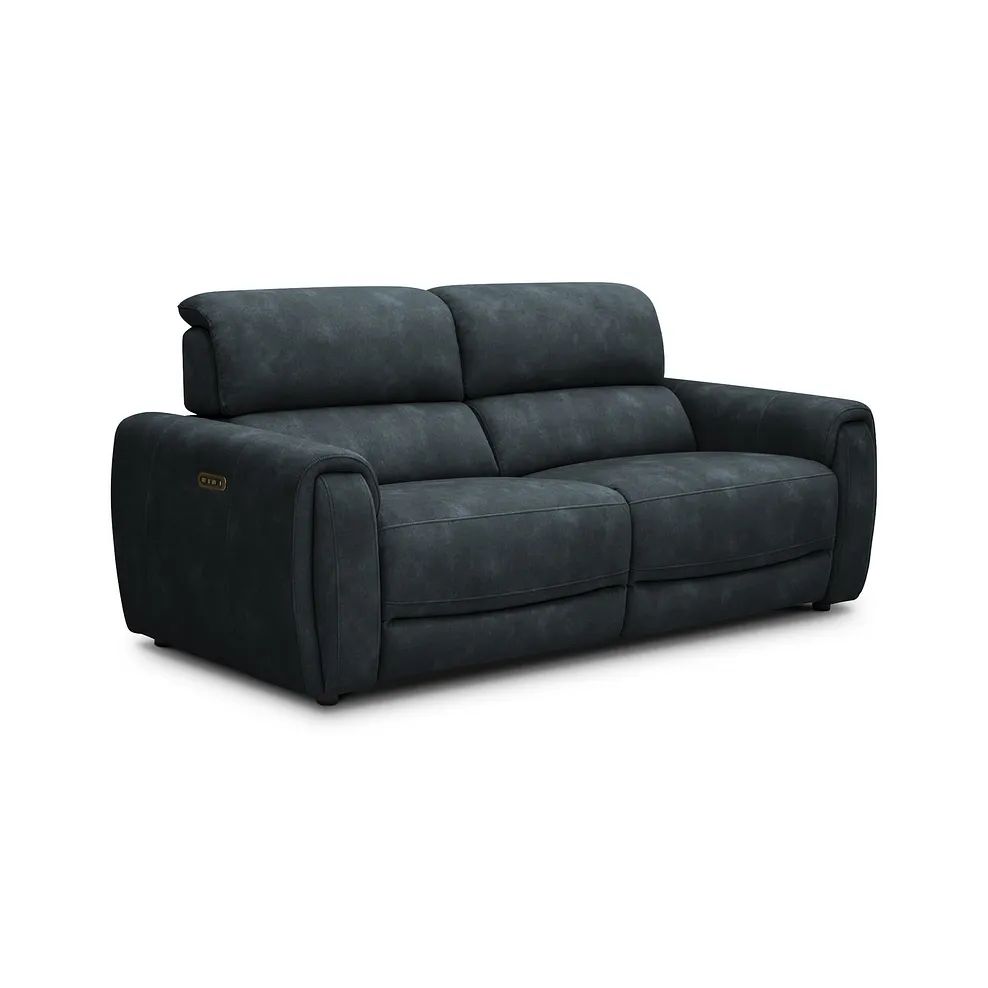  Oak Furnitureland Grade B Arabella Shadow Fabric 3 Seater Power Recliner Sofa RRP £1700