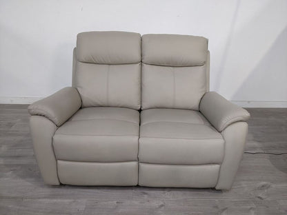 Aspire Kingsmere Grade BC Pewter Leather 2 Seater Power Recliner Sofa RRP £710