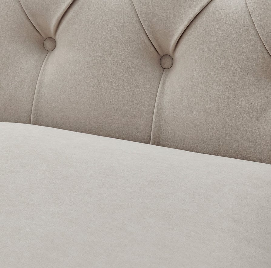 Dusk Chesterfield Grade B Stone Matte Velvet 2 Seater Sofa RRP £479