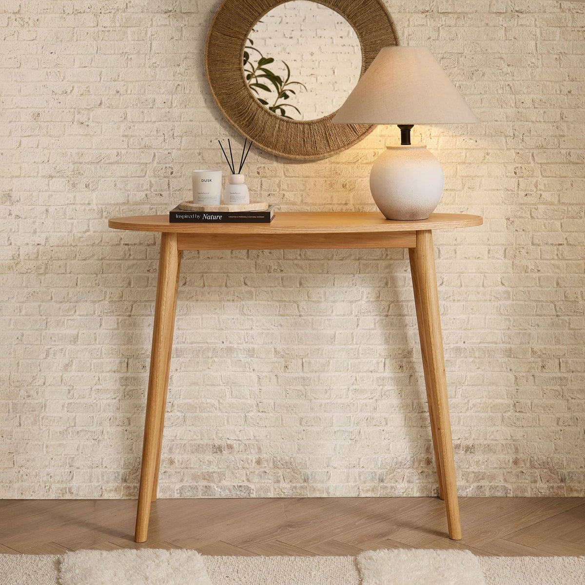 Dusk Heidi Light Grade B Oak Console Table RRP £209.00