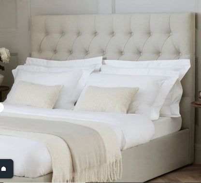 Dusk Middleton Grade B Natural Linen Look Super King Ottoman Storage Bed RRP £359