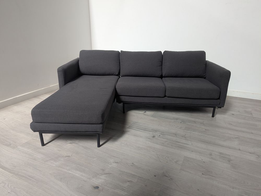 Minimalist Grade B Grey 3 Seater Sectional Left Hand Chaise Sofa RRP £800