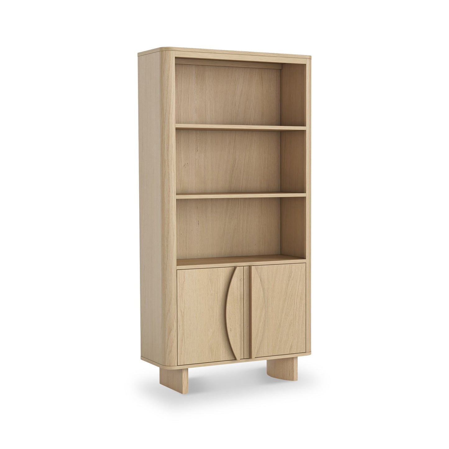 Roseland Grade B Furniture Whitstone Oak Large Storage Bookcase RRP £715
