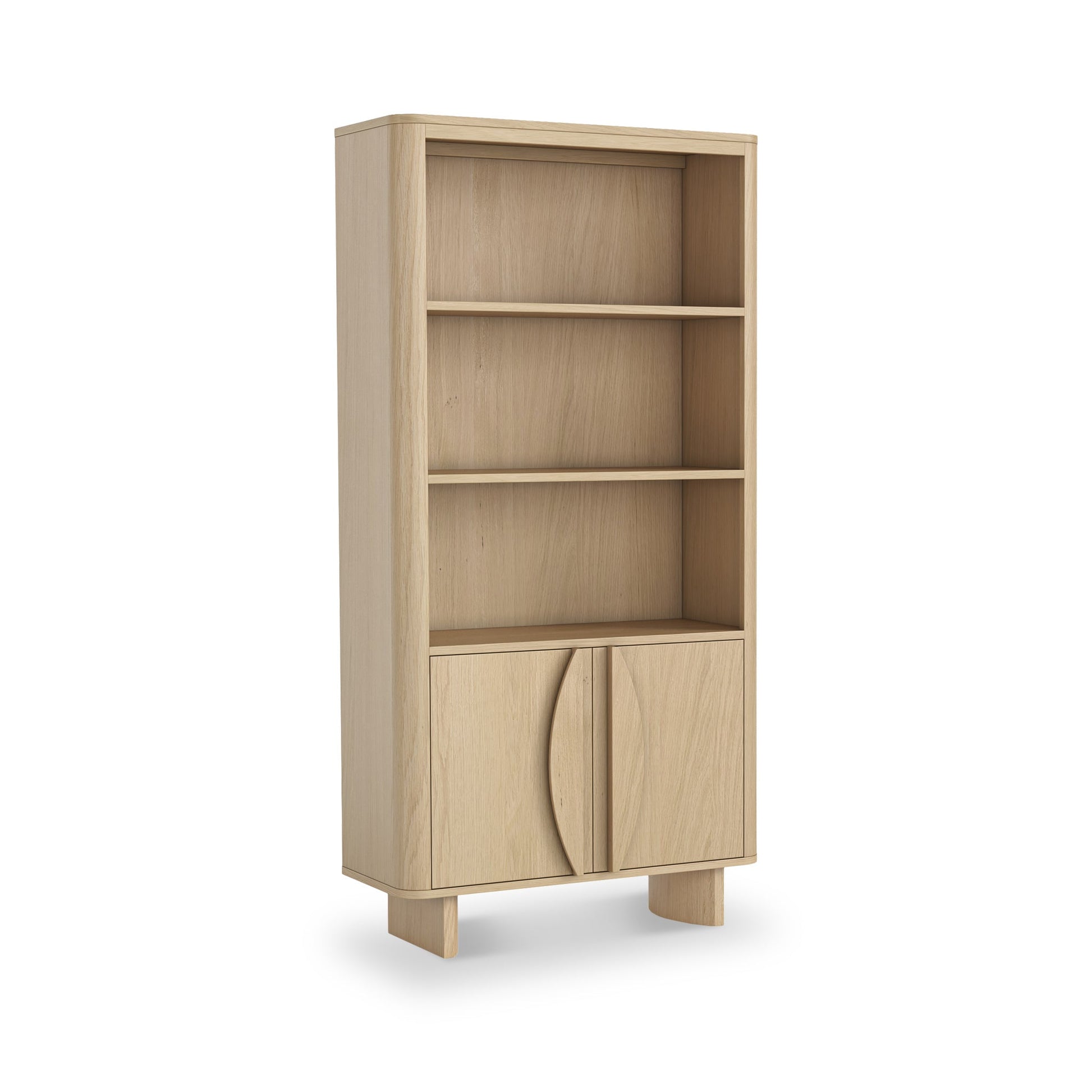 Roseland Grade B Furniture Whitstone Oak Large Storage Bookcase RRP £715