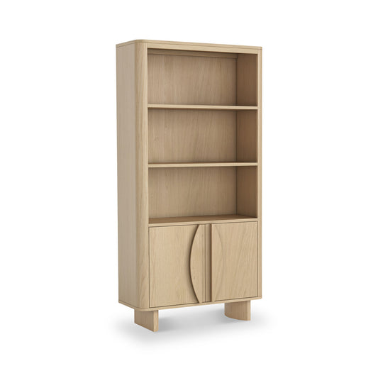 Roseland Grade B Furniture Whitstone Oak Large Storage Bookcase RRP £715