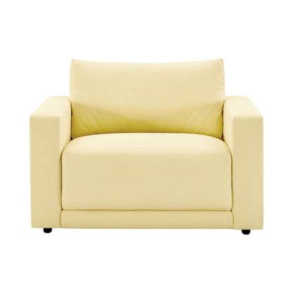 Dusk Chicago Grade B Butter Yellow Velvet Loveseat RRP £329