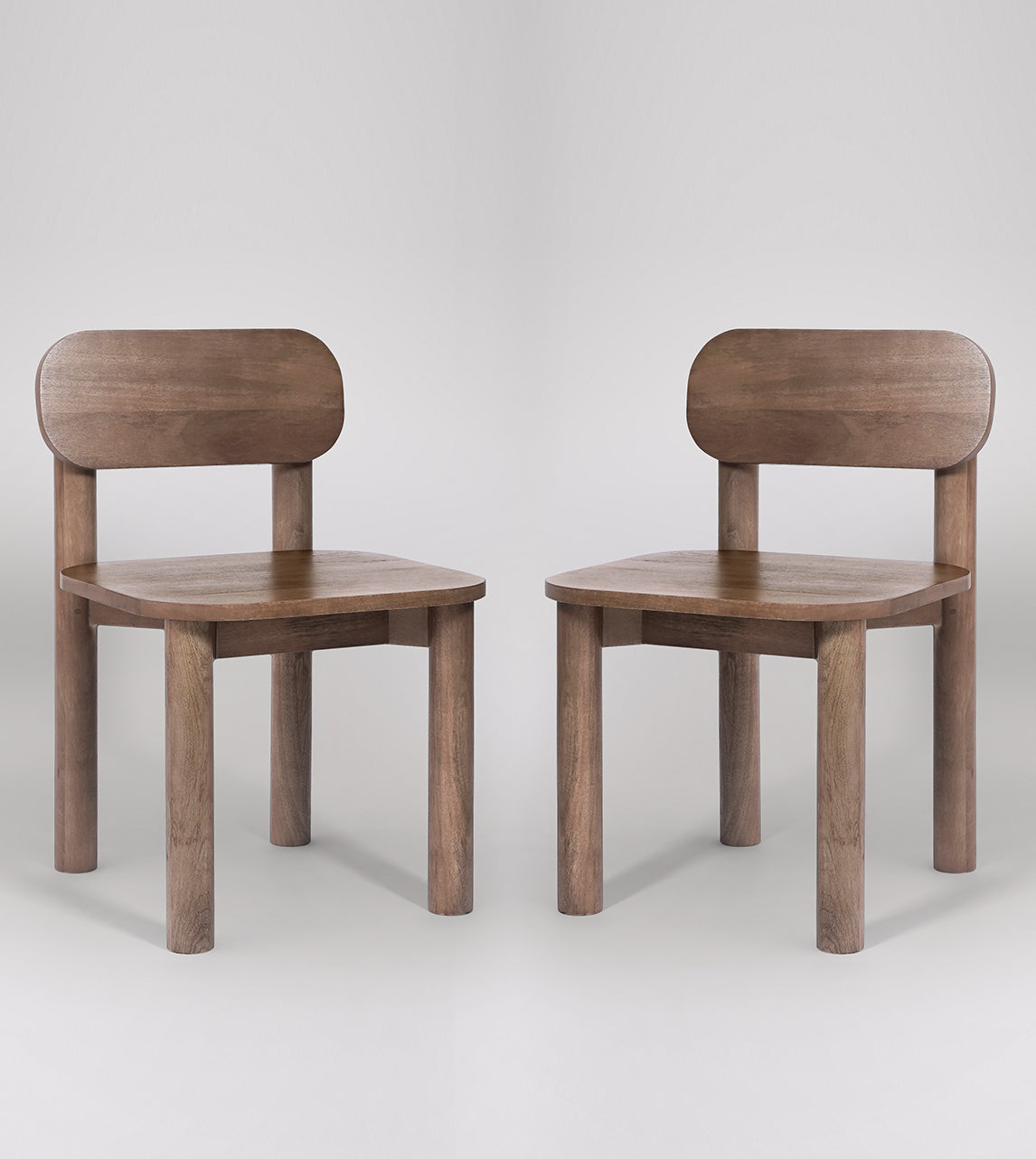SWO-CC2-02139 Grade-C0 Swoon Rita Dining Chair Set of Two in Natural Oak-Stained Mango Wood RRP £299.00