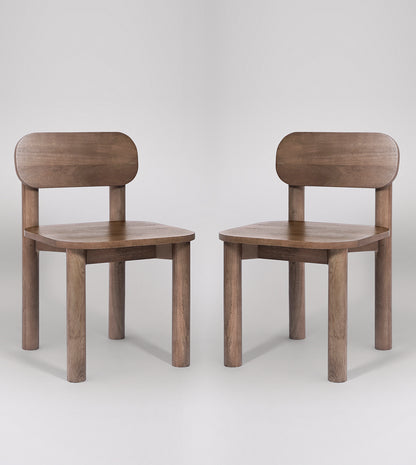 SWO-CC2-02139 Grade-C0 Swoon Rita Dining Chair Set of Two in Natural Oak-Stained Mango Wood RRP £299.00