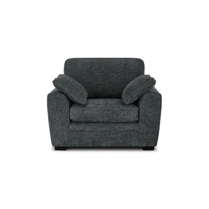  Oak Furnitureland Grade B Melbourne Enzo Slate Fabric Armchair RRP £950