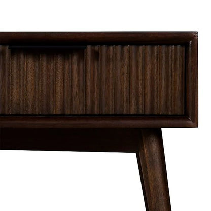 ROS-OUT-00970 Grade-B Roseland Furniture Oskar Acacia 90cm Large Grooved Coffee Table RRP £199.95