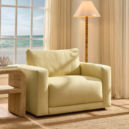 Dusk Chicago Grade B Butter Yellow Velvet Loveseat RRP £329