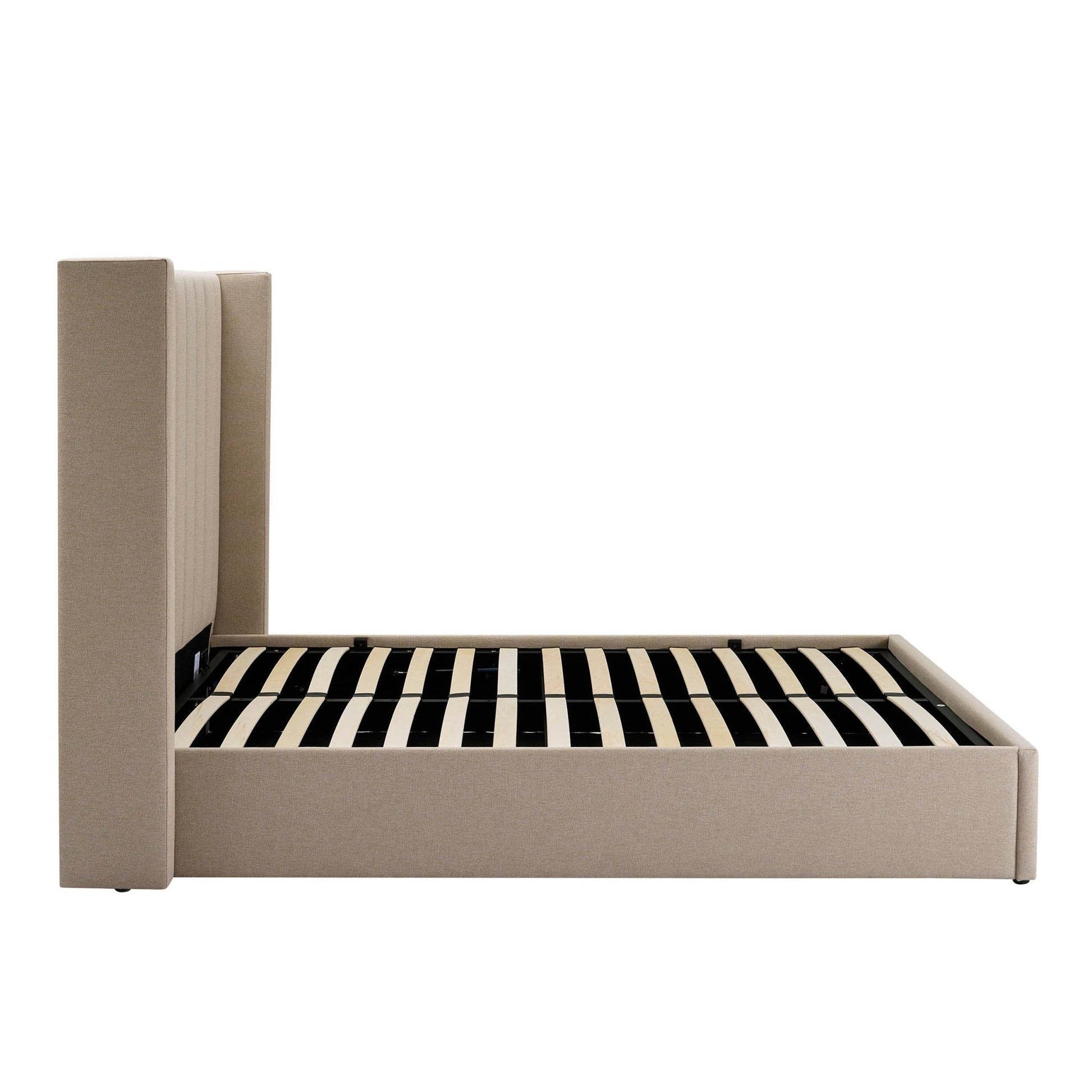 Dusk Madison Grade B Oatmeal Linen Look King Size Ottoman Storage Bed RRP £389