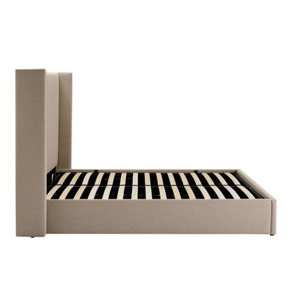 Dusk Madison Grade B Oatmeal Linen Look King Size Ottoman Storage Bed RRP £389